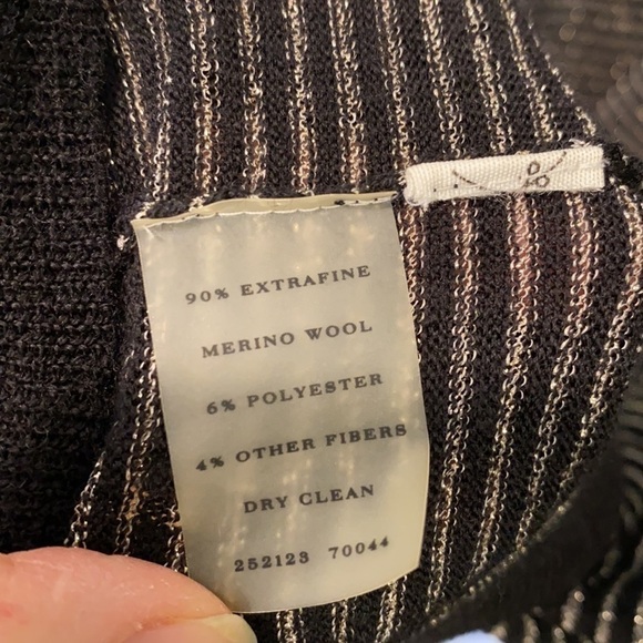 Ann Taylor Fine Merino Striped Thin Long Sparkly Cardigan EUC - Picture 12 of 15